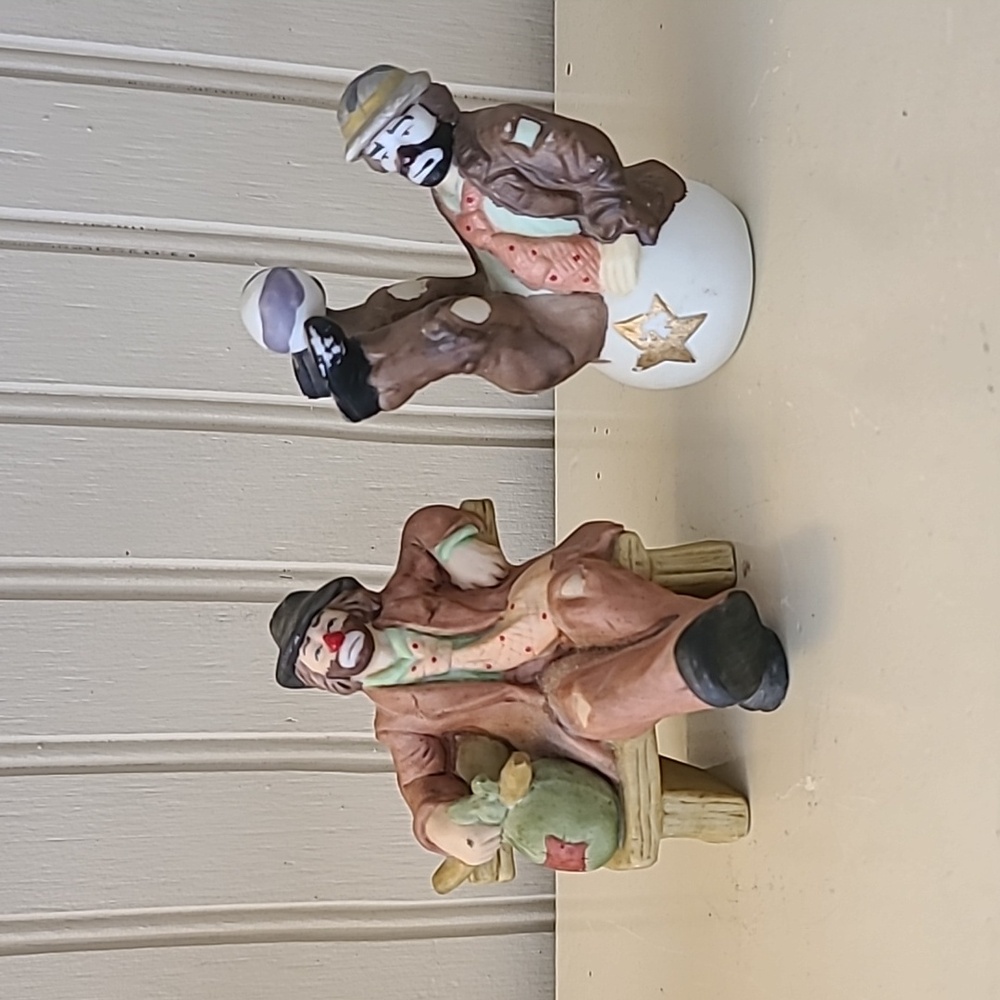 Vintage Flambro Emmett Kelly Jr Clown Figurines